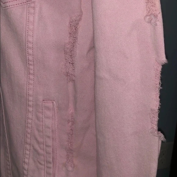 New Arizona Co. distressed pink jean jacket - Picture 4 of 8